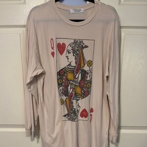 Daydreamer Queen of Hearts Long Sleeve Tee - Cream